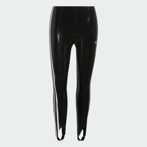 Negro Calzas de Látex 3 Tiras