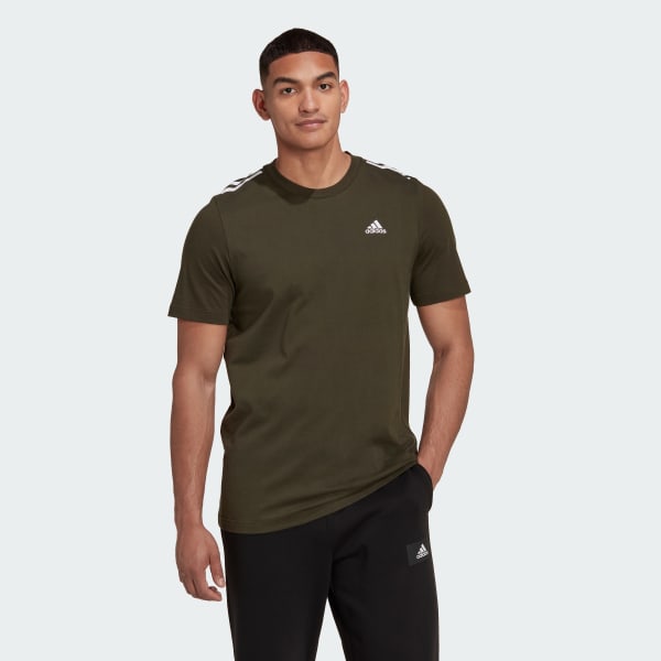 Black 3-Stripes Cotton Tee