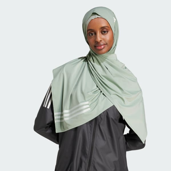 Green Own the Run 3-Stripes Hijab