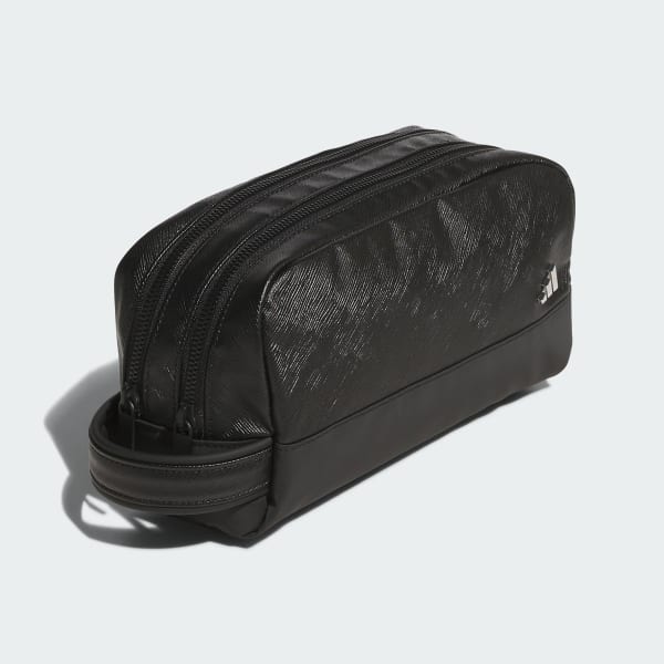 Black Unisex PU Leather 2 지퍼 파우치