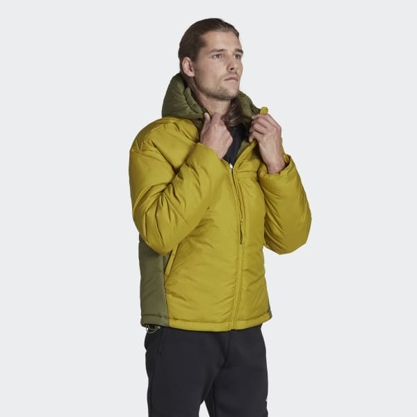 Grun BSC 3-Streifen Puffy Hooded Jacke