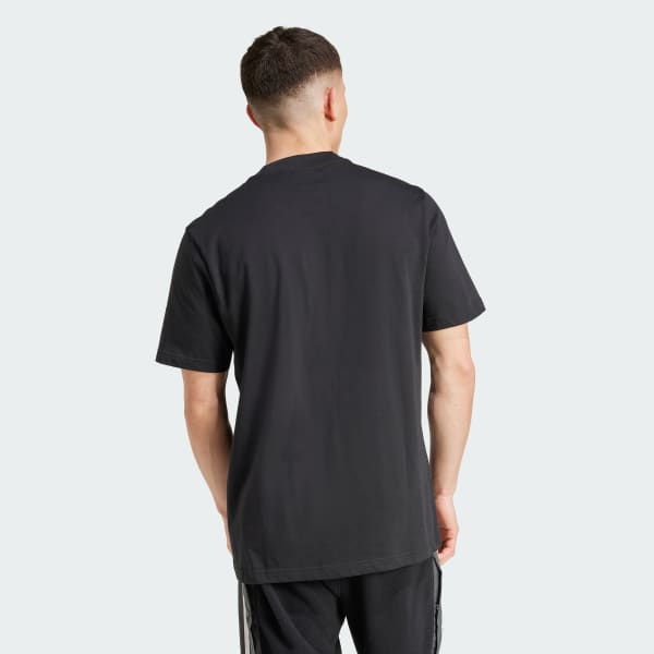 Negro Polera Holgada Estampada