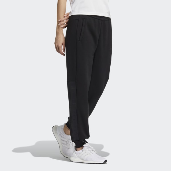 Schwarz Wording Regular Fit Fleece Cuffed 9/10 Length Pants