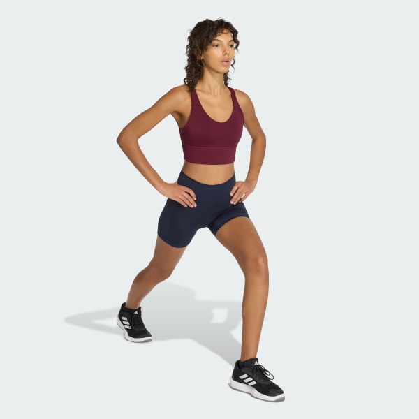 Burgundy 3 Stripes Studio All Me Light Support Bra