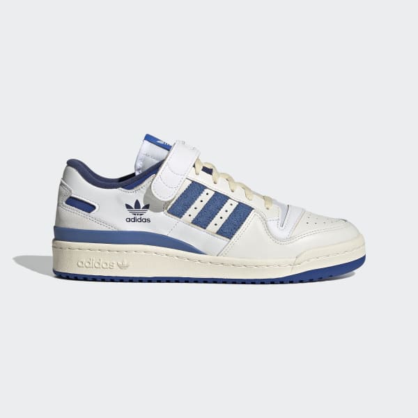 white adidas with blue