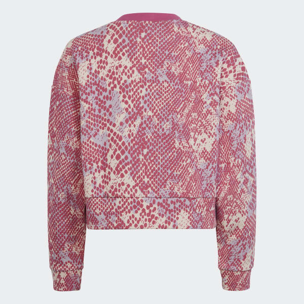 Pink Future Icons Allover Print Sweatshirt