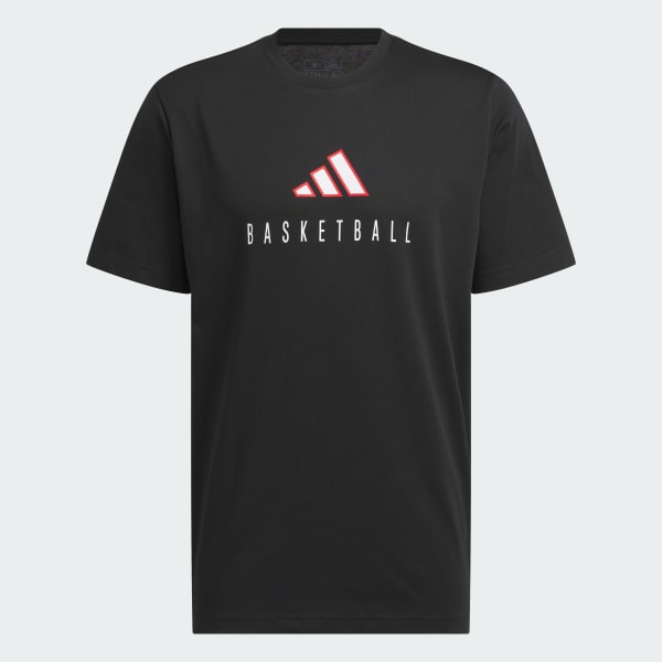 Black Worldwide Hoops Logo Performance Graphic Tee