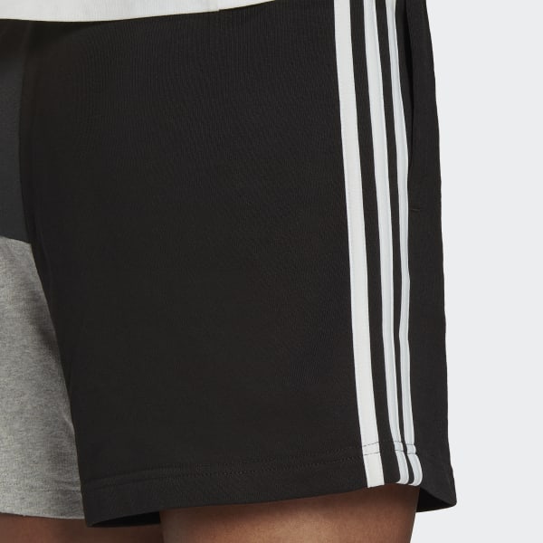 Svart Essentials 3-Stripes Colorblock Oversized Shorts CD282