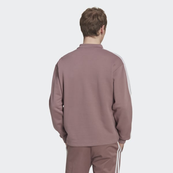 Purple Adicolor 3-Stripes Long Sleeve Polo Sweater KO025