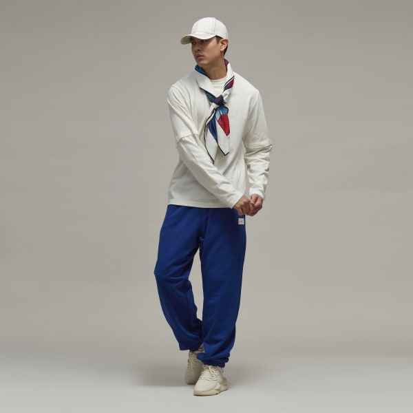 Blau Y-3 Organic Cotton Terry Cuff Straight Hose