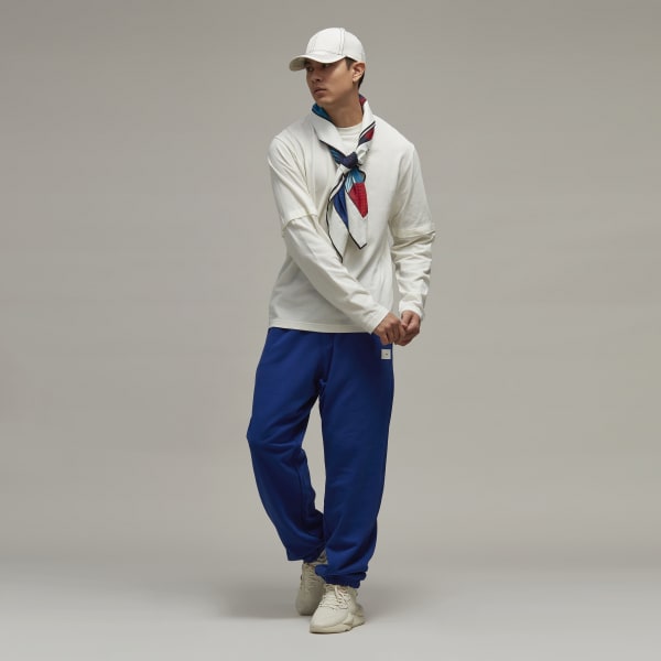 Blue Y-3 Organic Cotton Terry Cuff Straight Pants