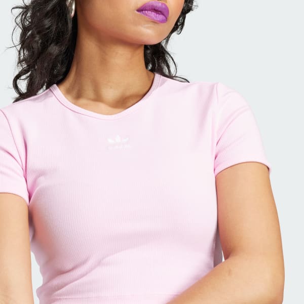 Tee Women\'s US Rib Lifestyle adidas Essentials - | Pink adidas |