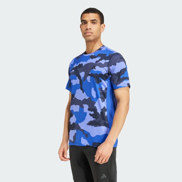 Bleu T-shirt imprimé camouflage Train Essentials