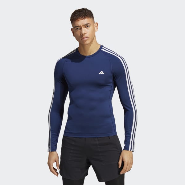 Camiseta larga Techfit Training 3 bandas - Azul adidas | adidas España