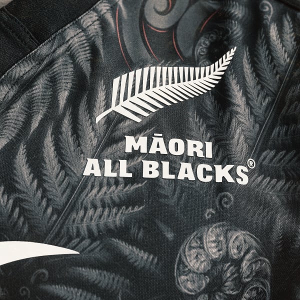 Svart Maori All Blacks Rugby Replica Hjemmetrøye