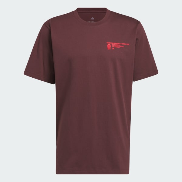 Burgundy Worldwide Hoops Graphic Tee