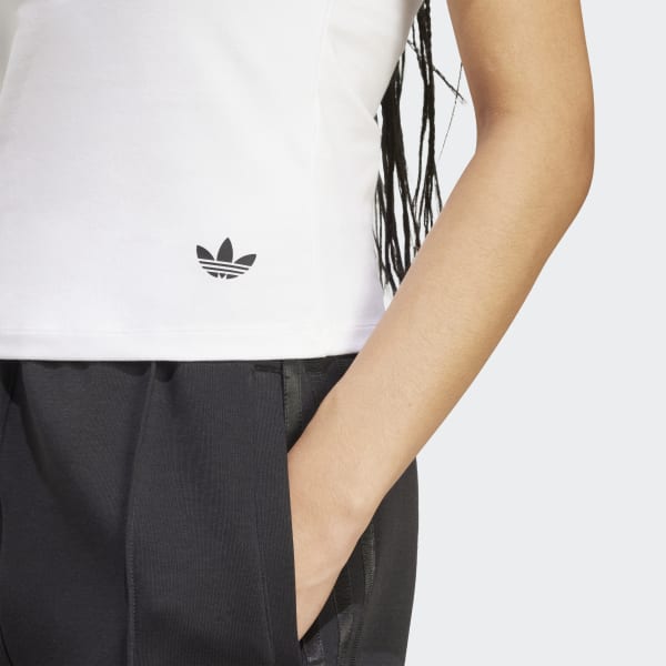 adidas Adicolor Bandeau Short Sleeve T-Shirt - White