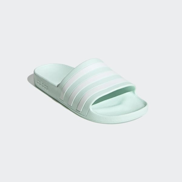 turquoise adidas slides