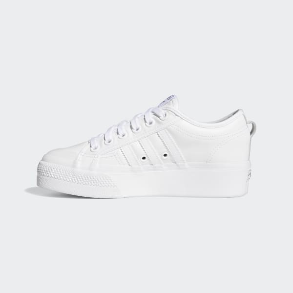 white platform trainers leather