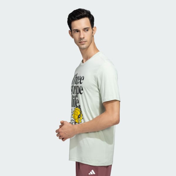 Green Three Stripe Life Positive Tee
