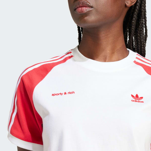 【美品】Sporty & Rich プリントTシャツ M ホワイト Sporty & Rich USA-print T-shirt | White | FARFETCH
