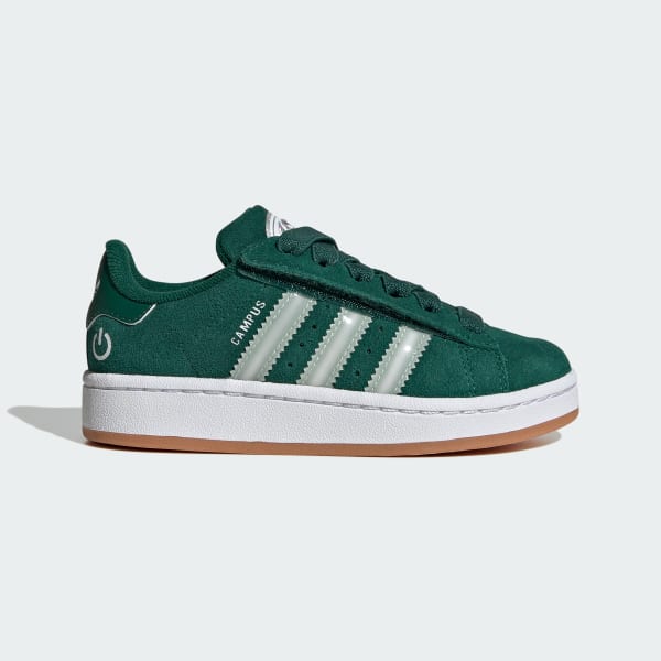 Verde Zapatillas Campus 00s con luces LED, cierre cómo y encaje elástico para niños
