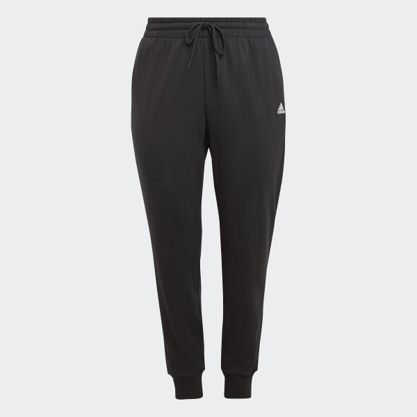 zwart Essentials Linear French Terry Cuffed Broek (Grote Maat)