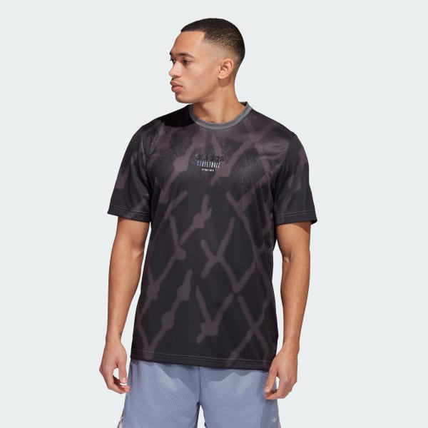 Xam Áo Thun Graphic Phủ Họa Tiết Streetball