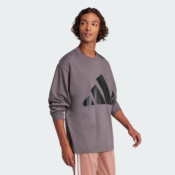 Abu-abu T-Shirt Jersey Lengan Panjang Essentials Big Logo Single