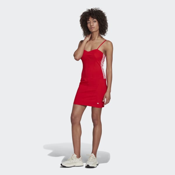 Saludo Ficticio aves de corral adidas Corset Dress - Red | Women's Lifestyle | adidas US