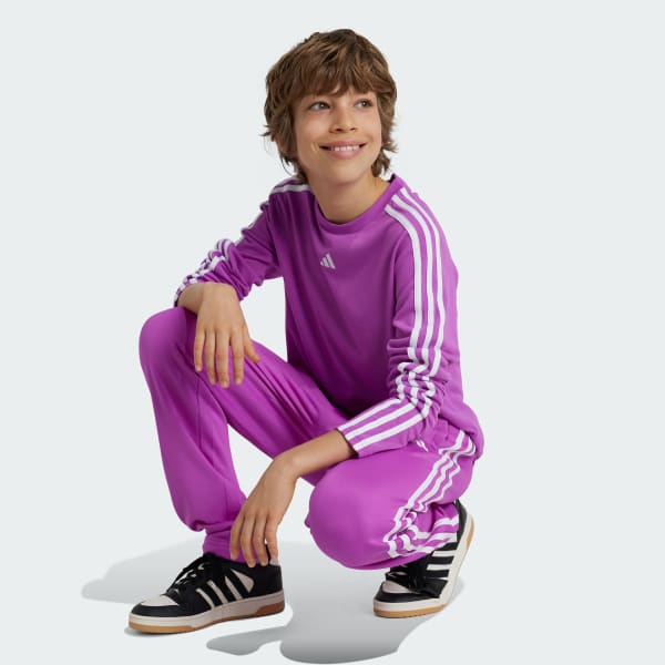Μωβ Train Essentials Logo Regular Fit Longs Sleeve Tee Kids