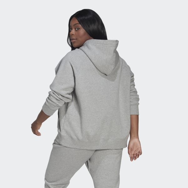 Grey Oversized Hooded Sweatshirt (Plus Size)