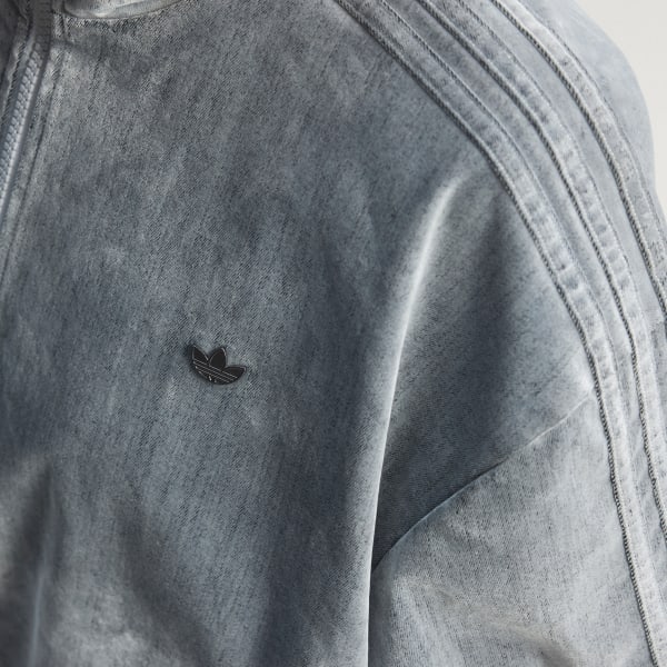 adidas Brushed Twill Oversized Firebird Track Jacket - Grey | Free