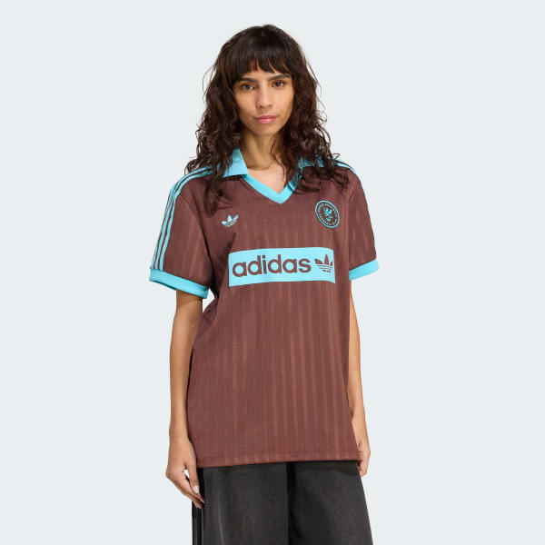 Marron Maillot graphique inspiré du football