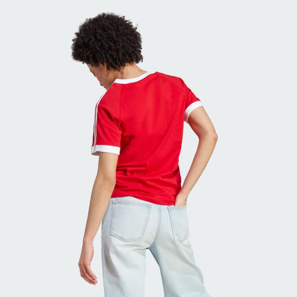 adidas Adicolor Classics Slim 3-Stripes Tee - Red | Women's Lifestyle |  adidas US