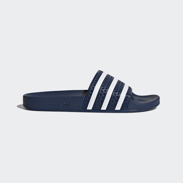 Men's adilette White and Navy Blue Slides | adidas US