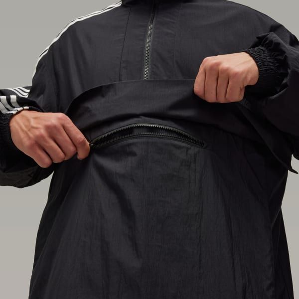 adidas Y-3 3-Stripes Nylon Shell 1/2 Zip Jacket - Black