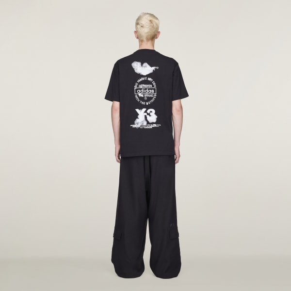 Y-3 ブラック Tシャツ アディダス三本線 adidas Y-3 Graphic Long Sleeve Tee - Black | Free Shipping