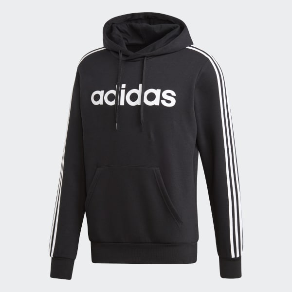 Negro Polera con Capucha Essentials 3 bandas