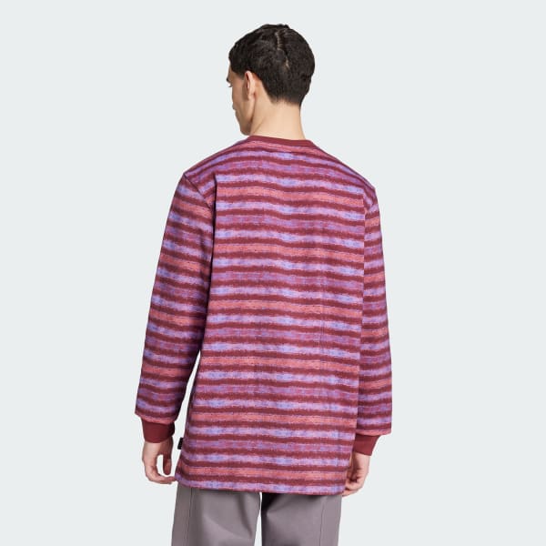 Granate Playera adidas Originals 90s Manga Larga a Rayas