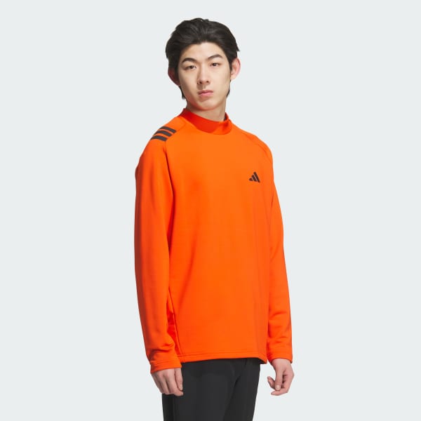 オレンジ 【ゴルフ】COLD. RDYスリーストライプスLSモックシャツ