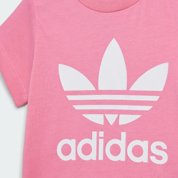 Adidas trefoil hot sale tee pink