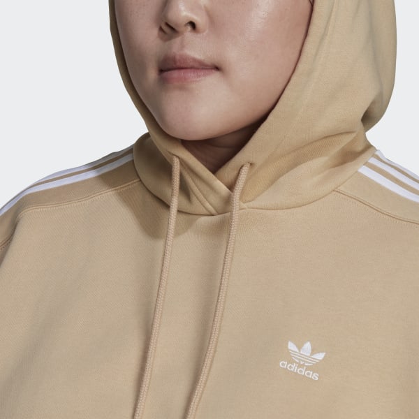 bézová Mikina s kapucňou Adicolor Classics (plus size) JG169