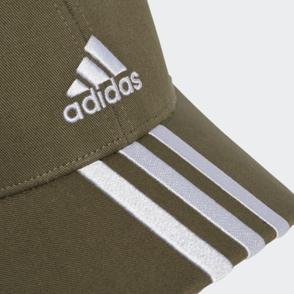 Groen Baseball 3-Stripes Cotton Twill Honkbalpet