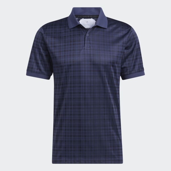 Blue Adicross Plaid Golf Polo Shirt