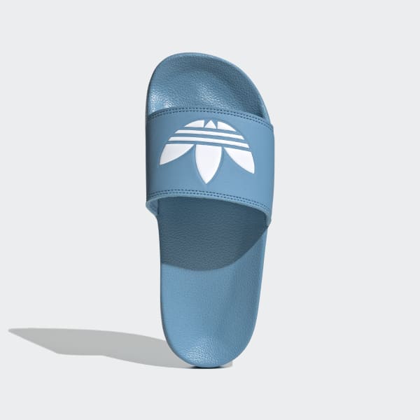 adidas slides blue and white