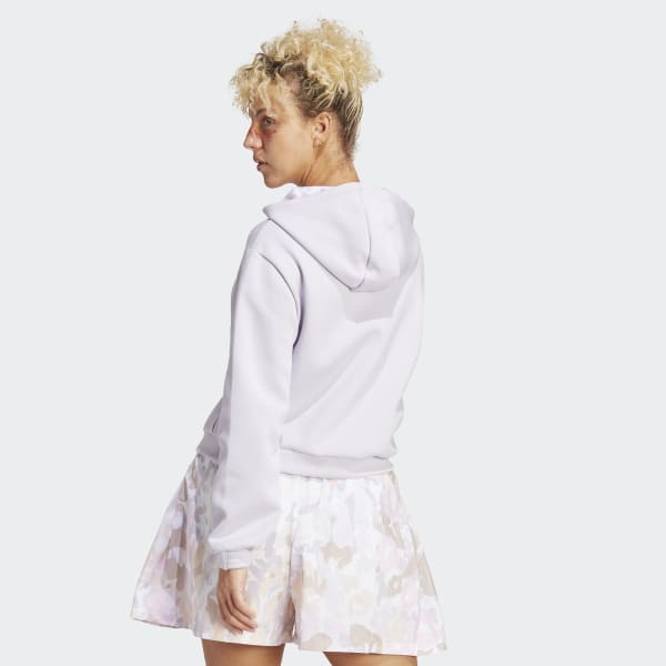 Violeta Buzo con Capucha Estampado Cierre Frontal