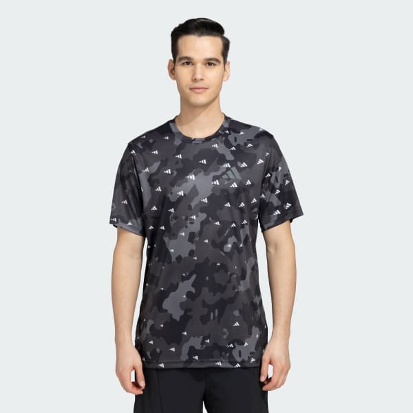 Black TRAINING ESSENTIALS BIG LOGO TEE