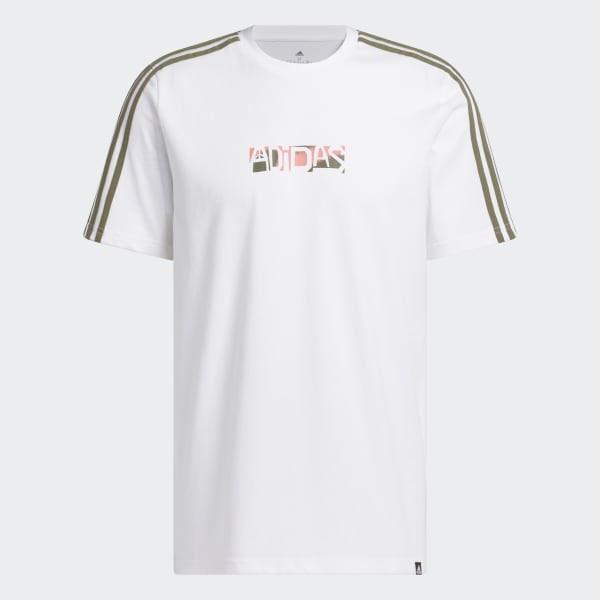 Blanco Remera Estampada Sportswear 3 Tiras Sport Optimist (Manga Corta)