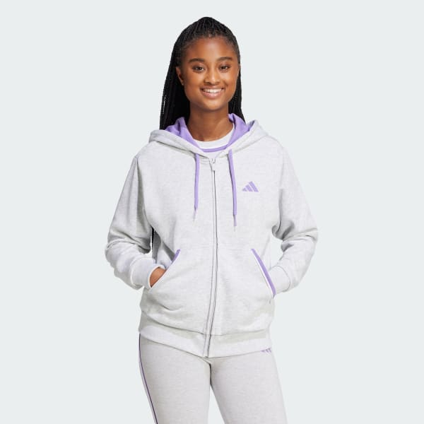 Grigio Essentials Color Pop French Terry Full-Zip Hoodie